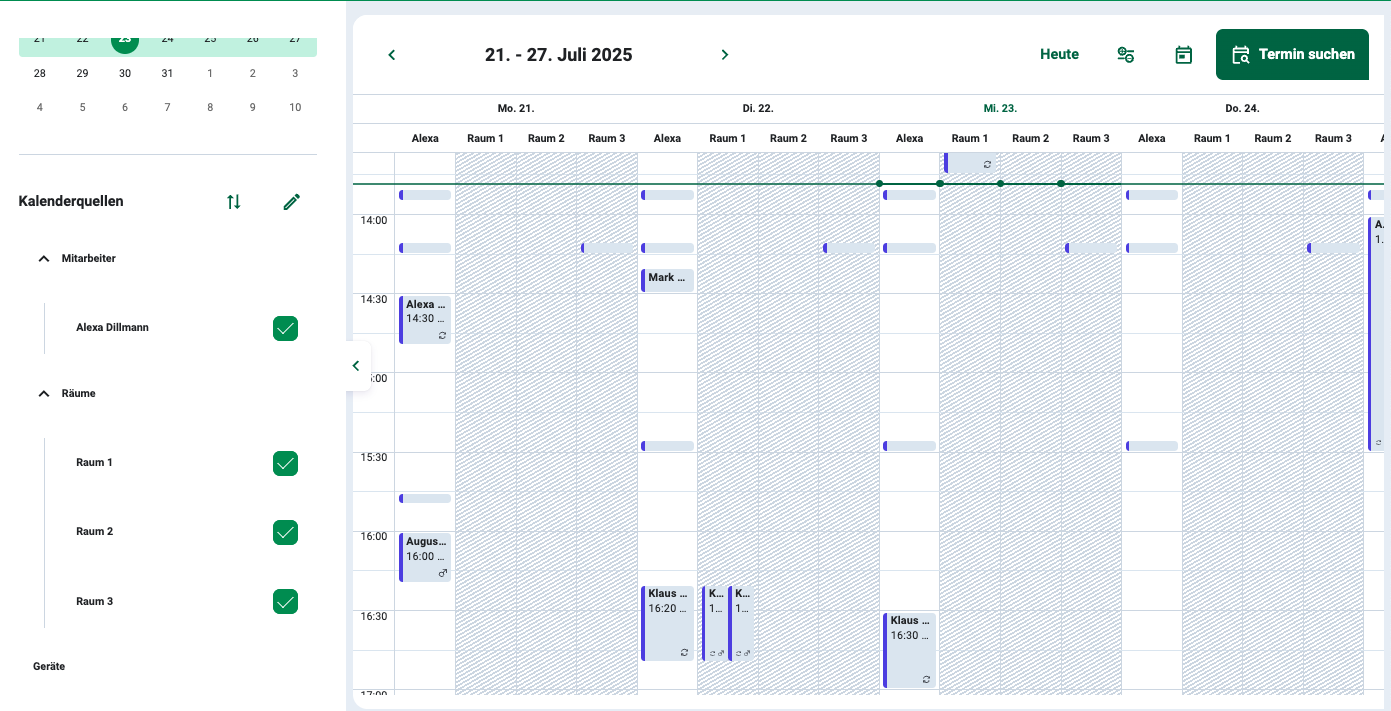 FLOW: Räume im Kalender anzeigen