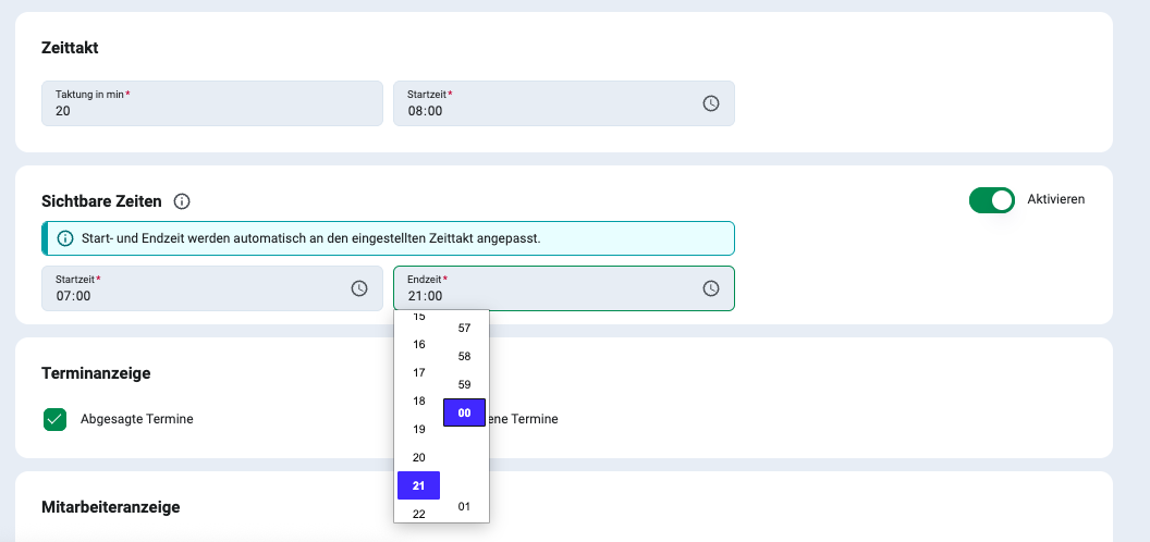 FLOW: Darstellung Kalender anpassen